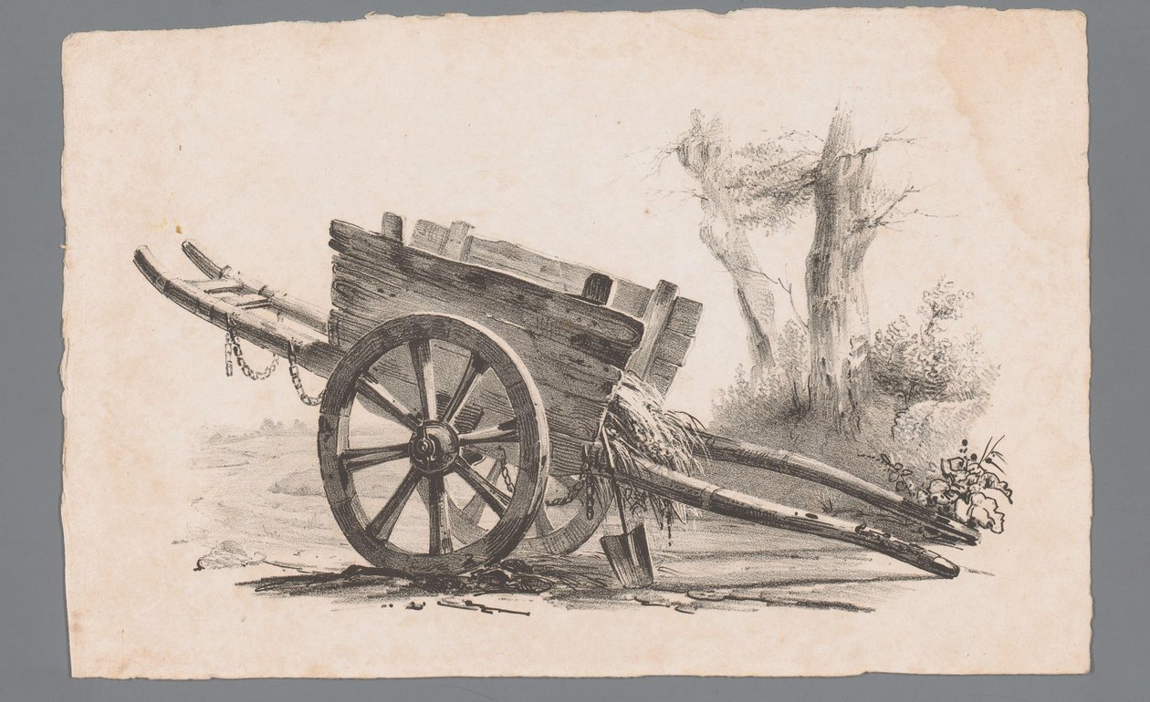 Coche con dos ruedas de Paulus Lauters (attributed to)