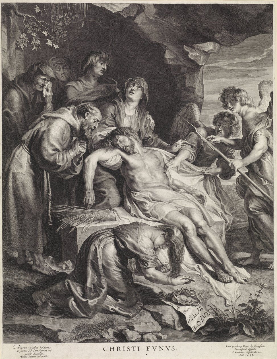 Graflegging van Christus Christi Fvnvs (título sobre el objeto) de Paulus Pontius