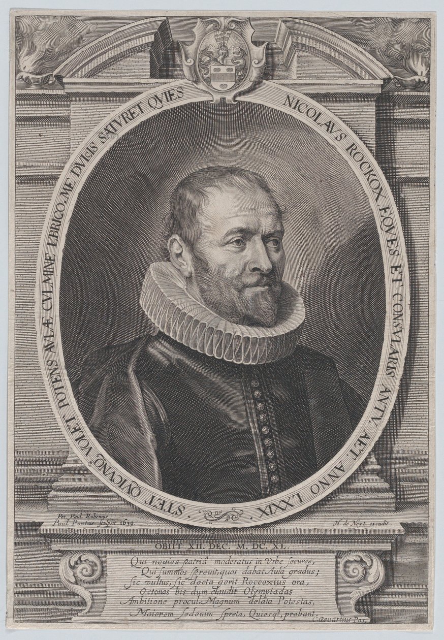Retrato de Nicholaes Rockox, 1639 de Paulus Pontius