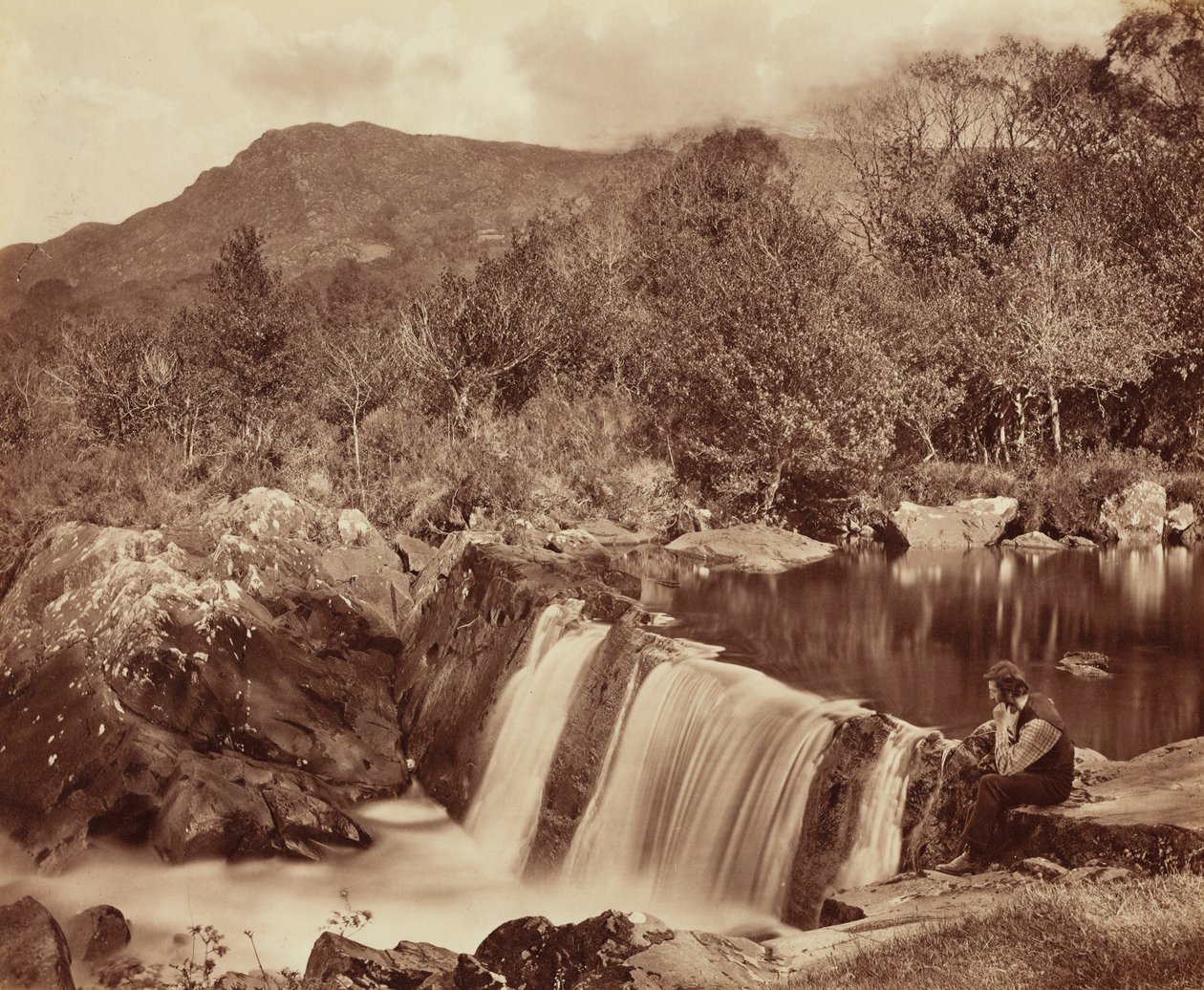 Cascada, Condado de Wicklow,c. 1870 (foto) de Payne Jennings