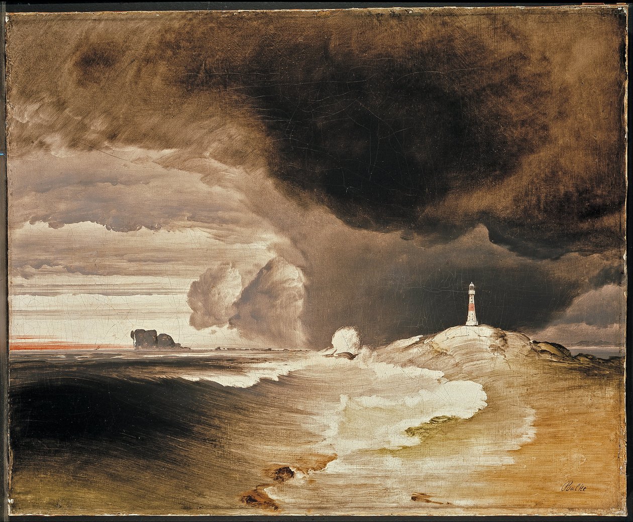 Faro en la costa noruega de Peder Balke