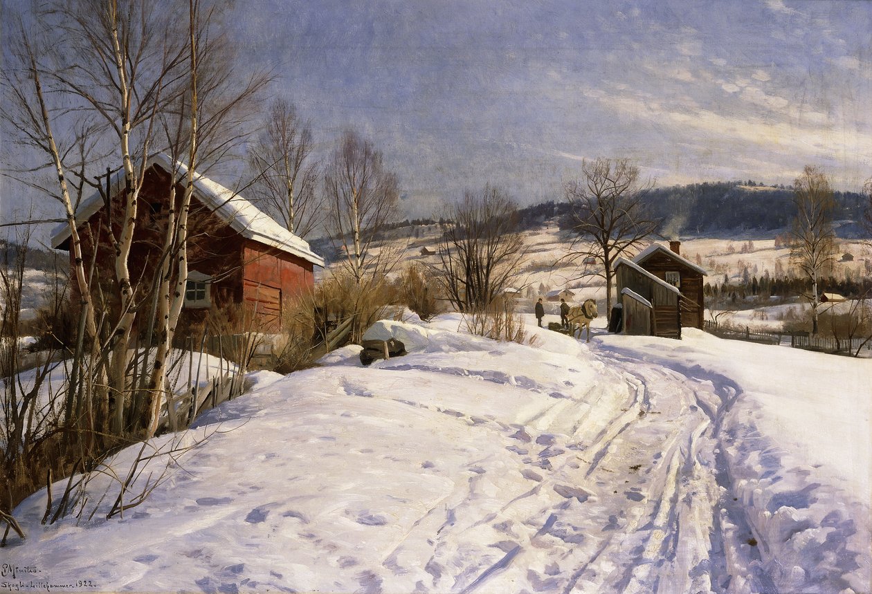 Un paisaje invernal, Lillehammer de Peder Monsted