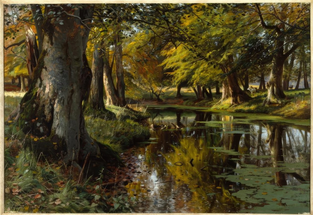 Finales de verano en el arroyo del bosque de Peder Monsted