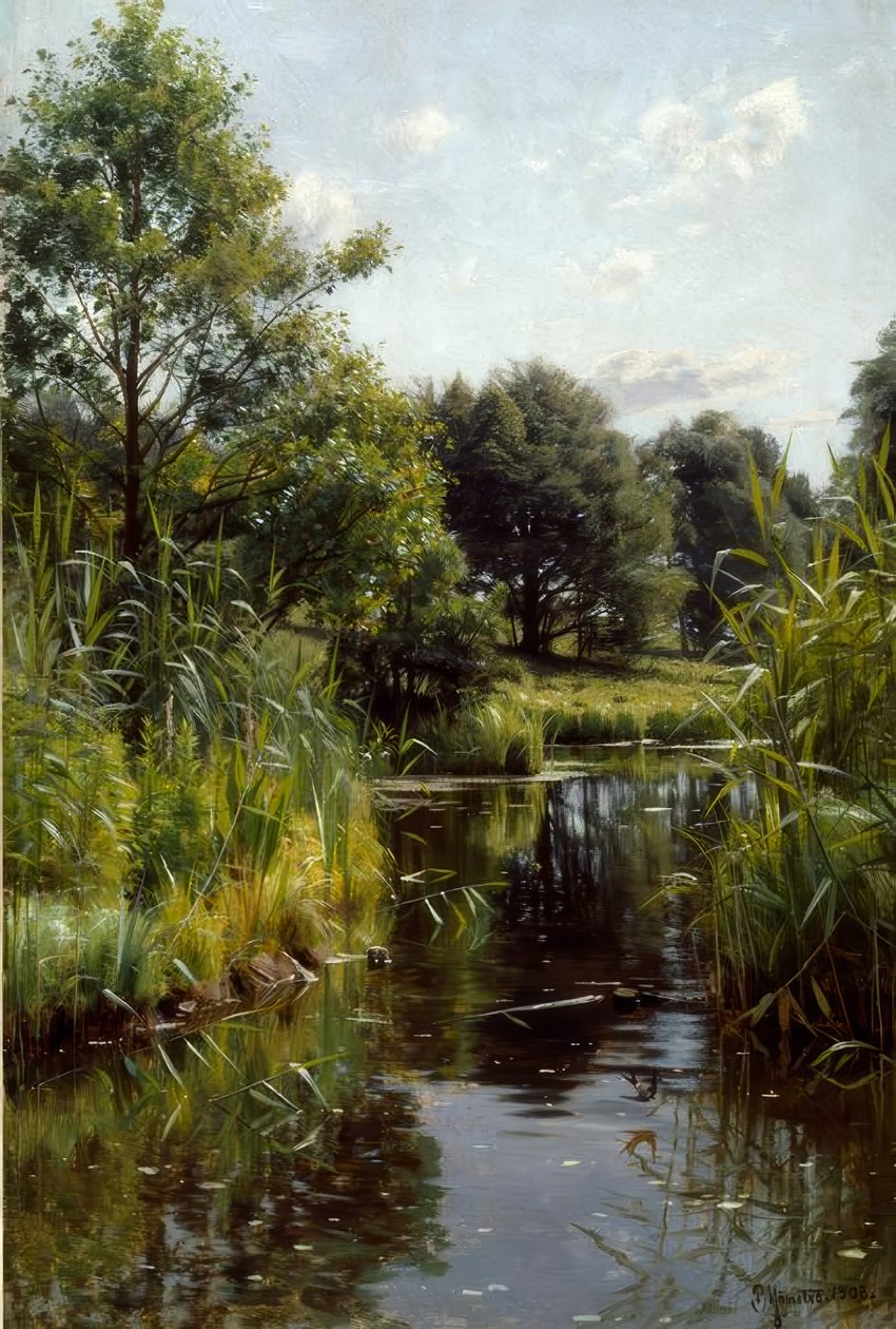 Cañas en el lago de Peder Monsted