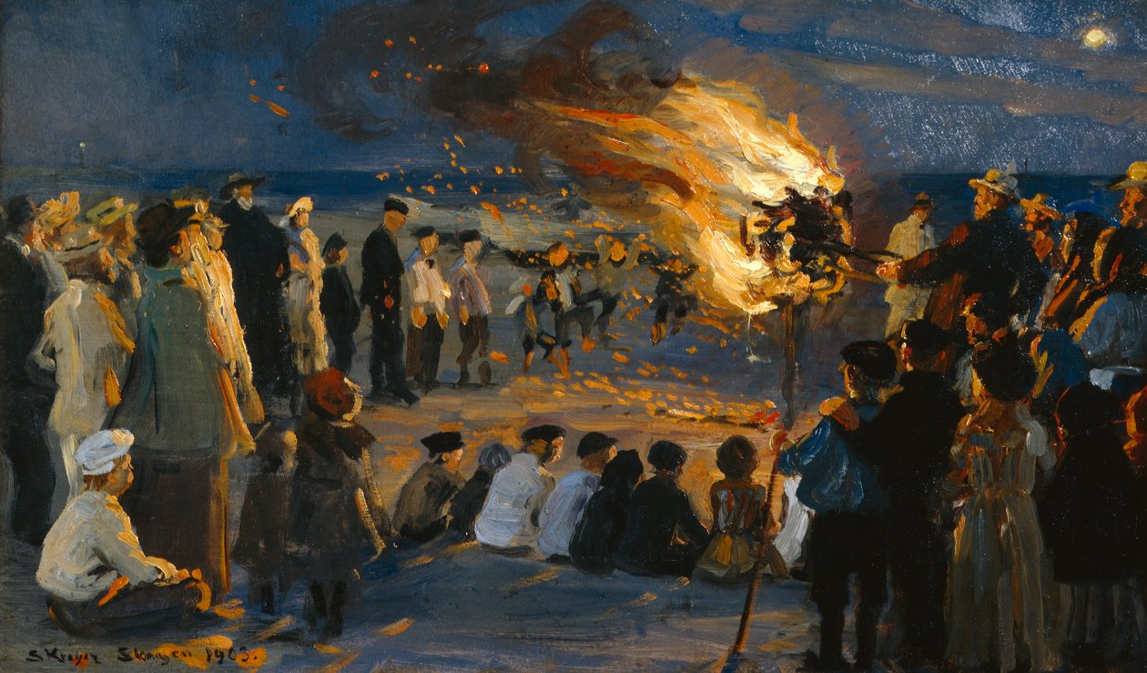 Incendio de verano en la playa de Skagens de Peder Severin Krøyer