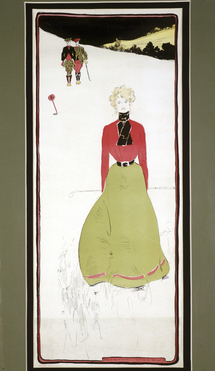 Golfista en vestido de época, c. 1905 de Penrhyn Stanlaws