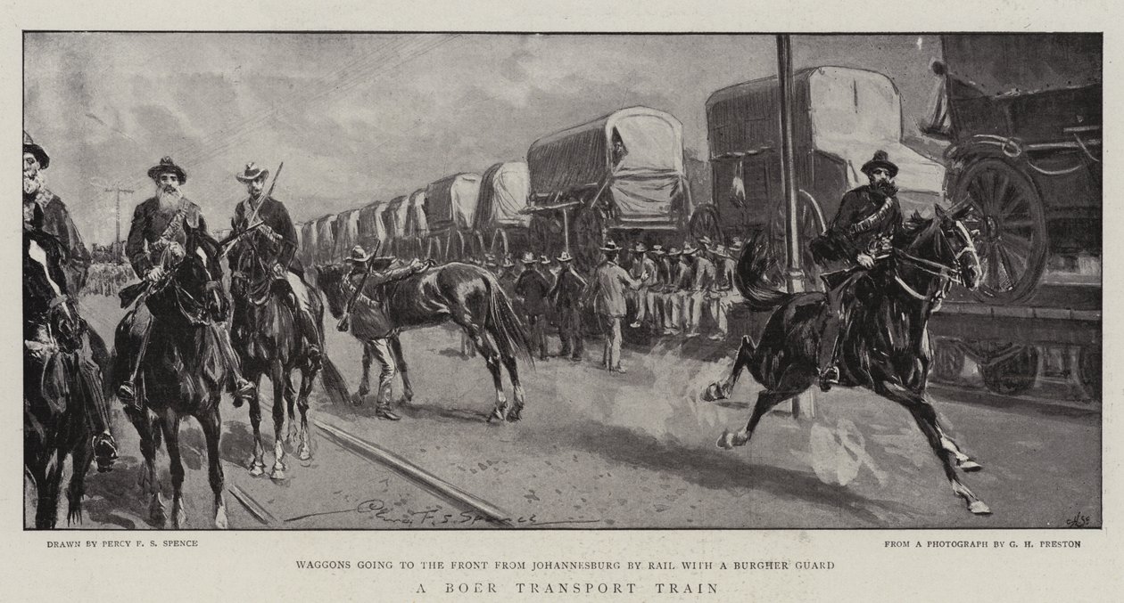 Un tren de transporte bóer de Percy F.S. Spence