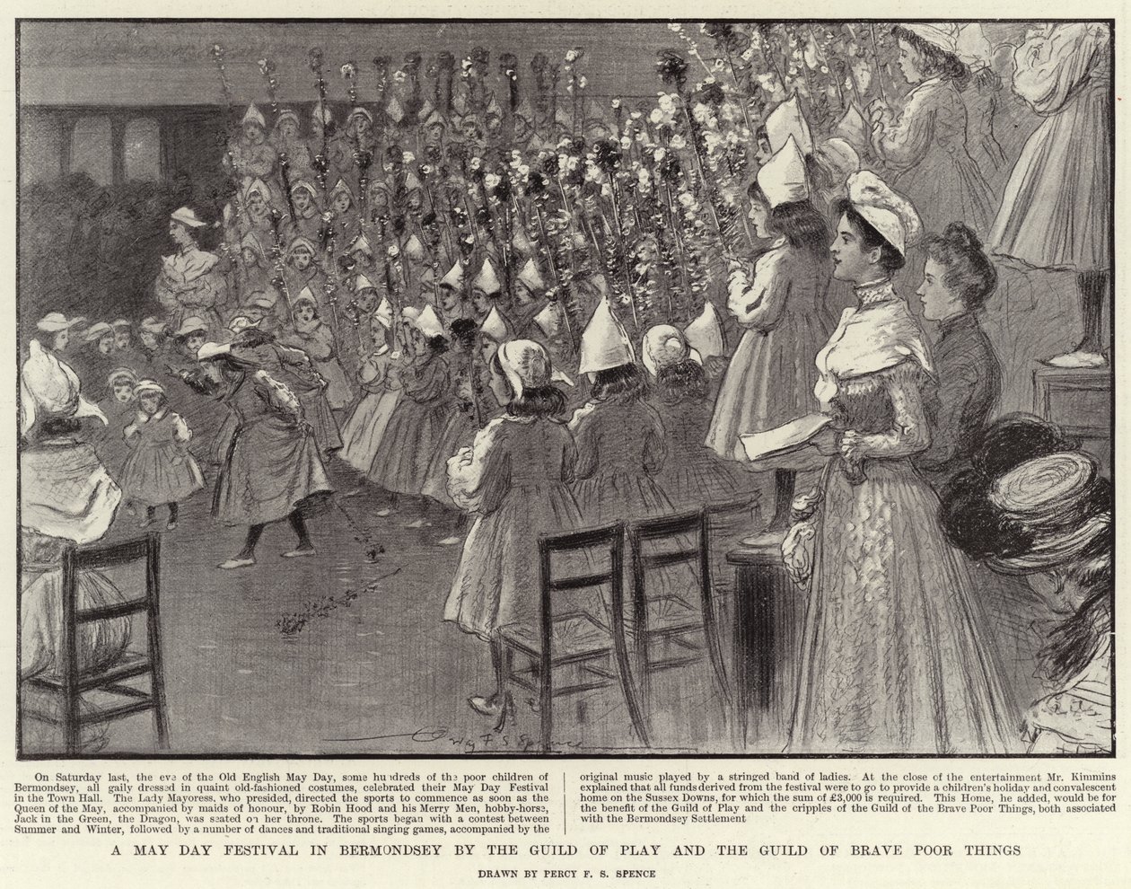 Un festival del Primero de Mayo en Bermondsey por el Gremio de Juego y el Gremio de Valientes Pobres de Percy F.S. Spence