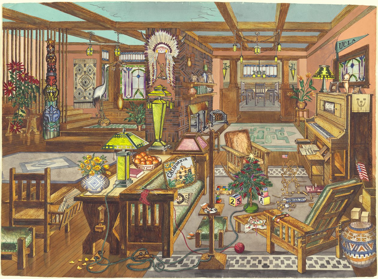Interior de estilo misión de California de Perkins Harnly