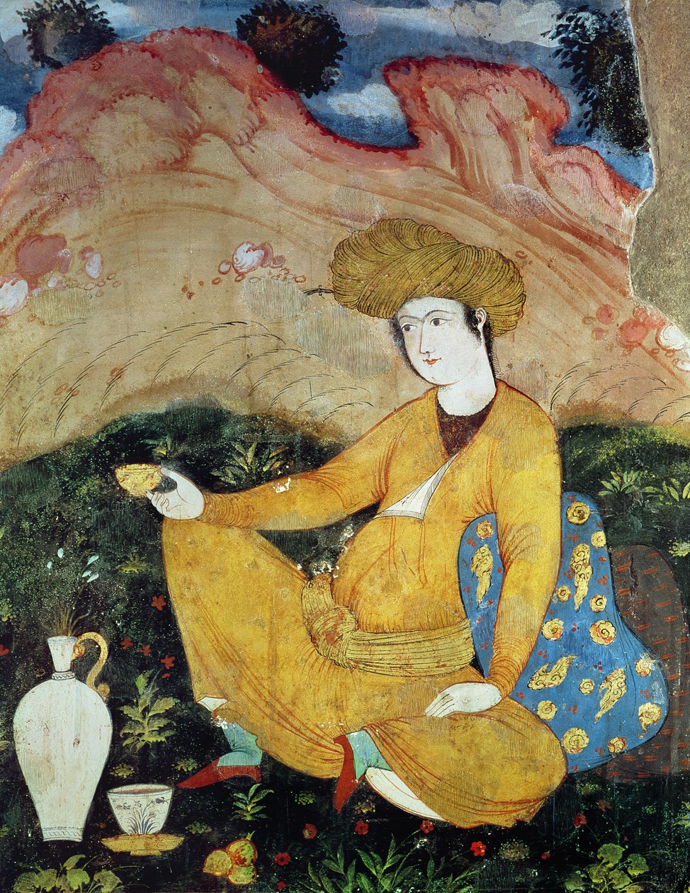 Cortesano de la corte de Shah Abbas I (1588-1629) de Persian School