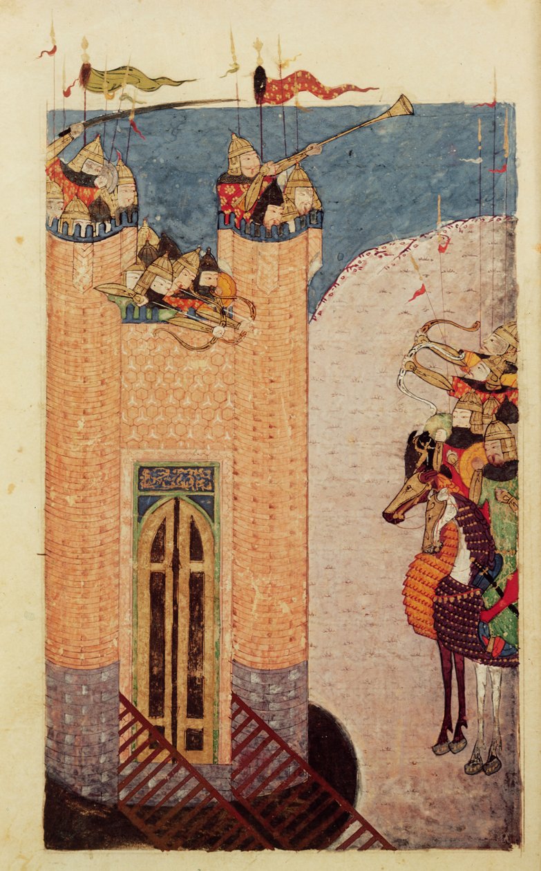 Ms 7926 206 f.149 Mongoles asediando una ciudadela, c.1252-60 de Persian School