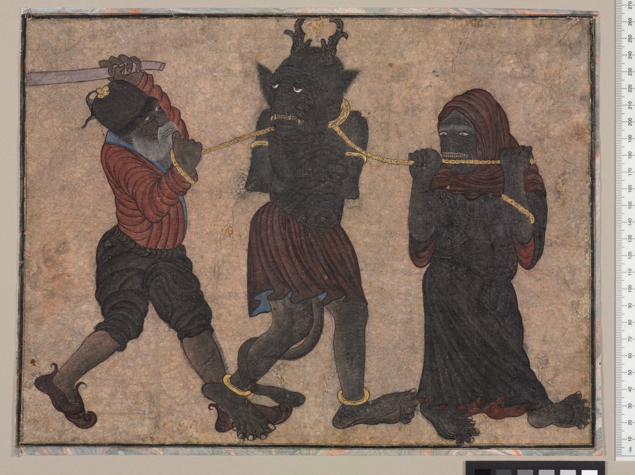 Demonio en Cadenas, c.1453 de Persian School