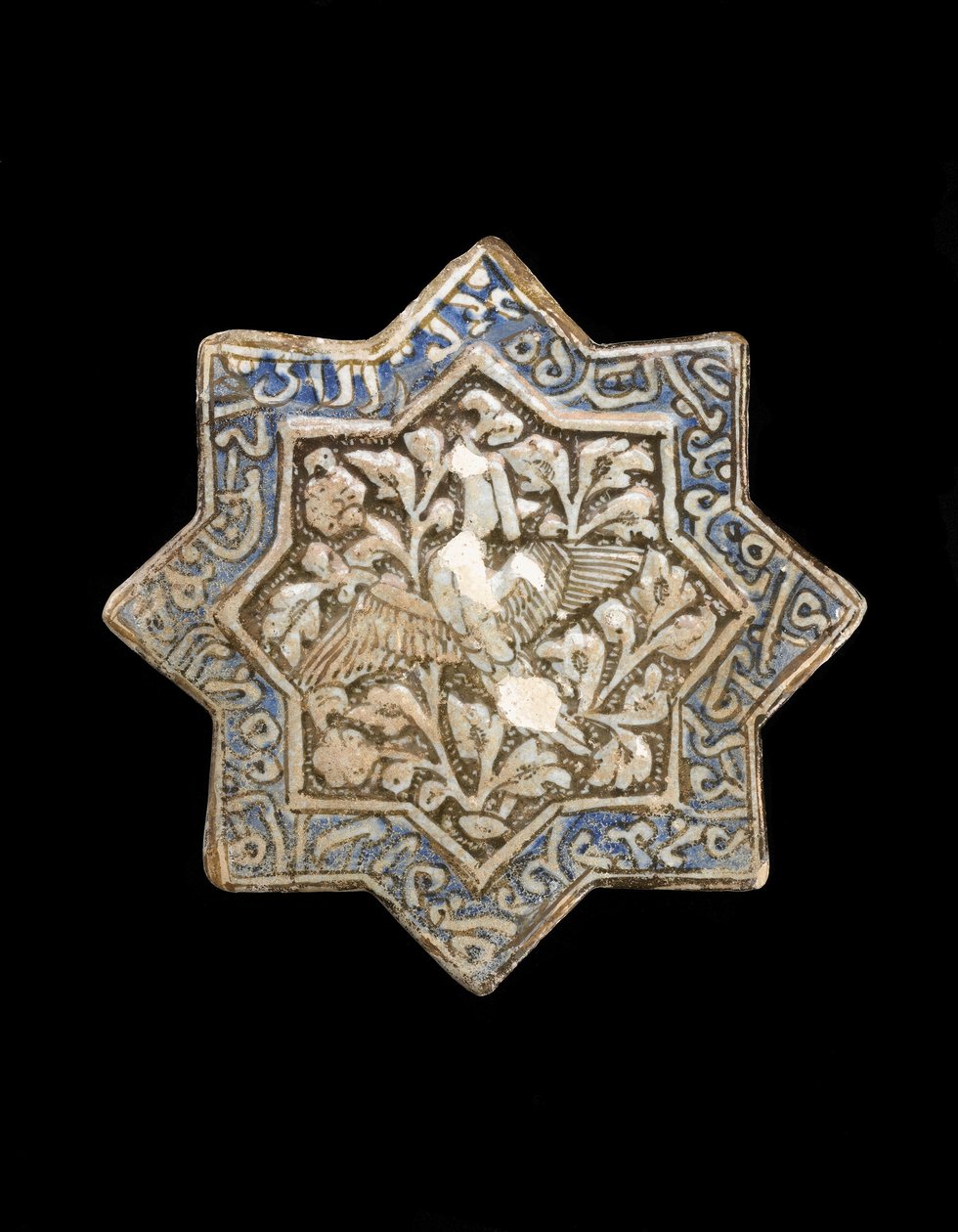 Azulejo de estrella de ocho puntas, Irán, dinastía Il-Khanid de Persian School