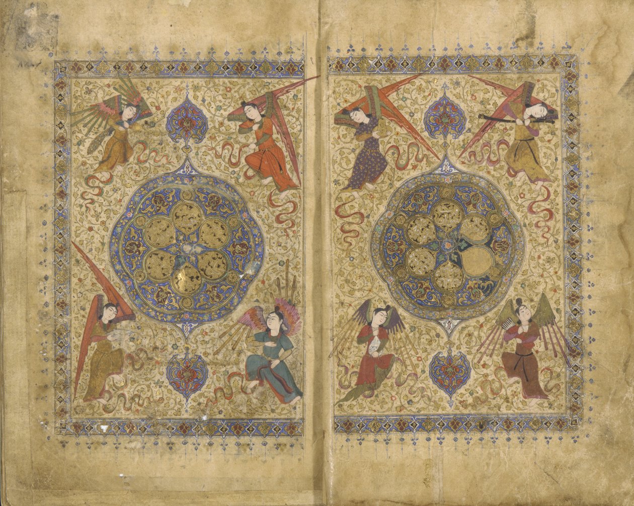 Khamsa y Diván de Khwaju Kirmani de Persian School