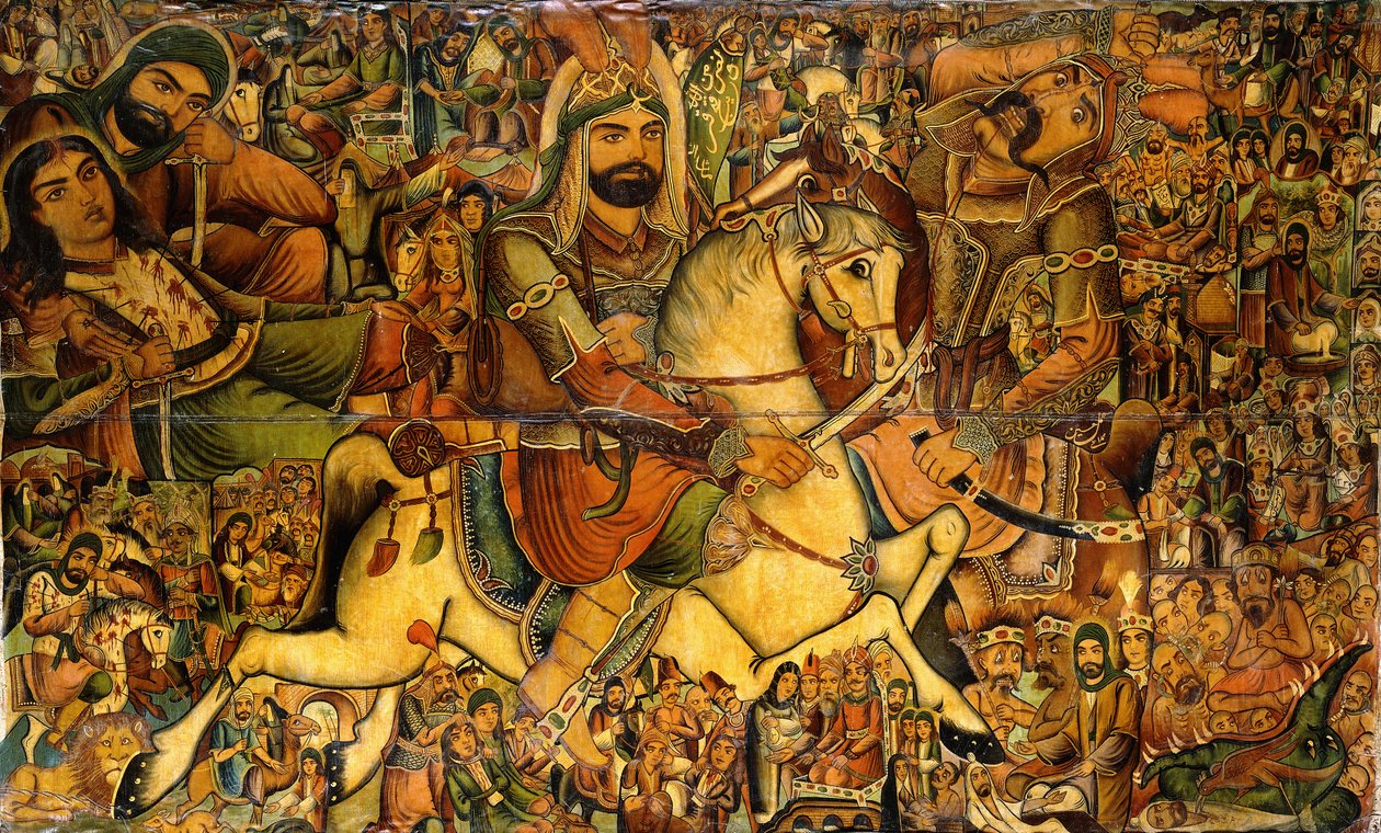 La batalla de Kerbala, siglo XIX de Persian School