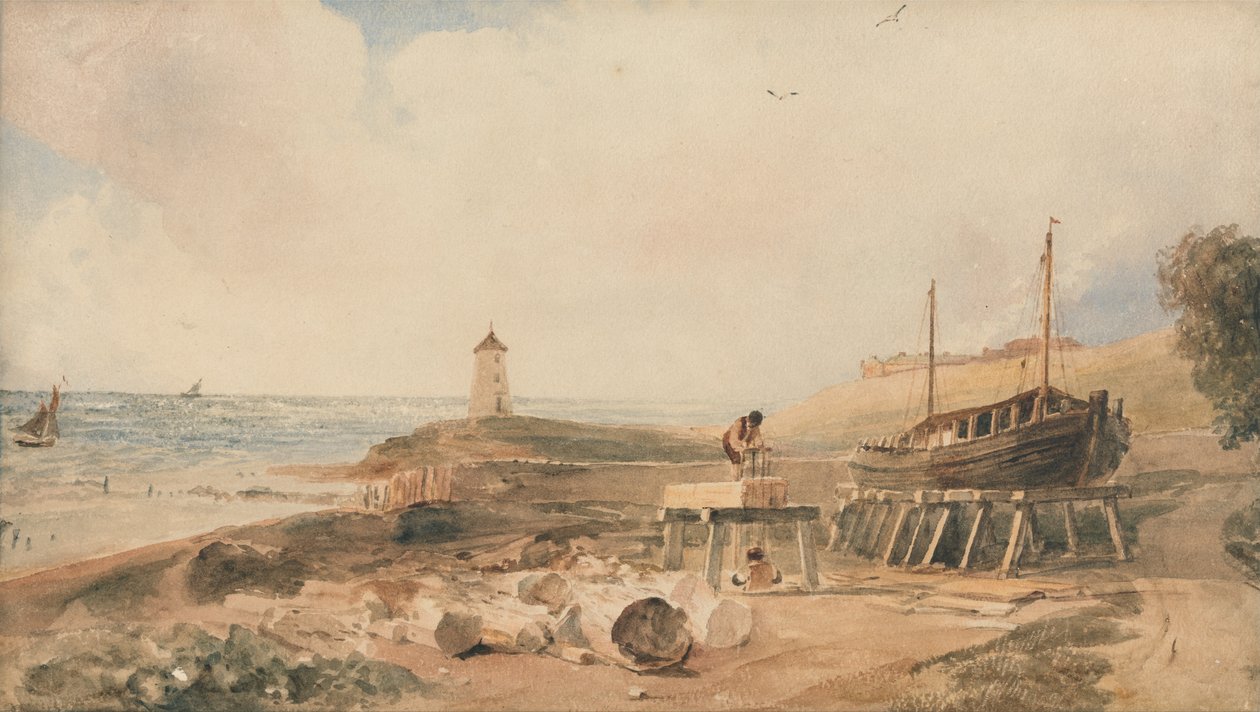 Construcción de barcos en la costa de Yorkshire de Peter de Wint