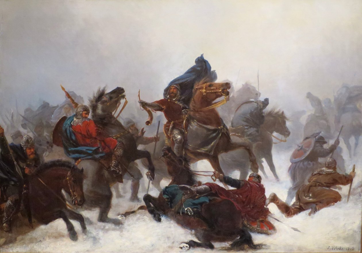 El rey Sverre cruzando Vossefjellene de Peter Nicolai Arbo