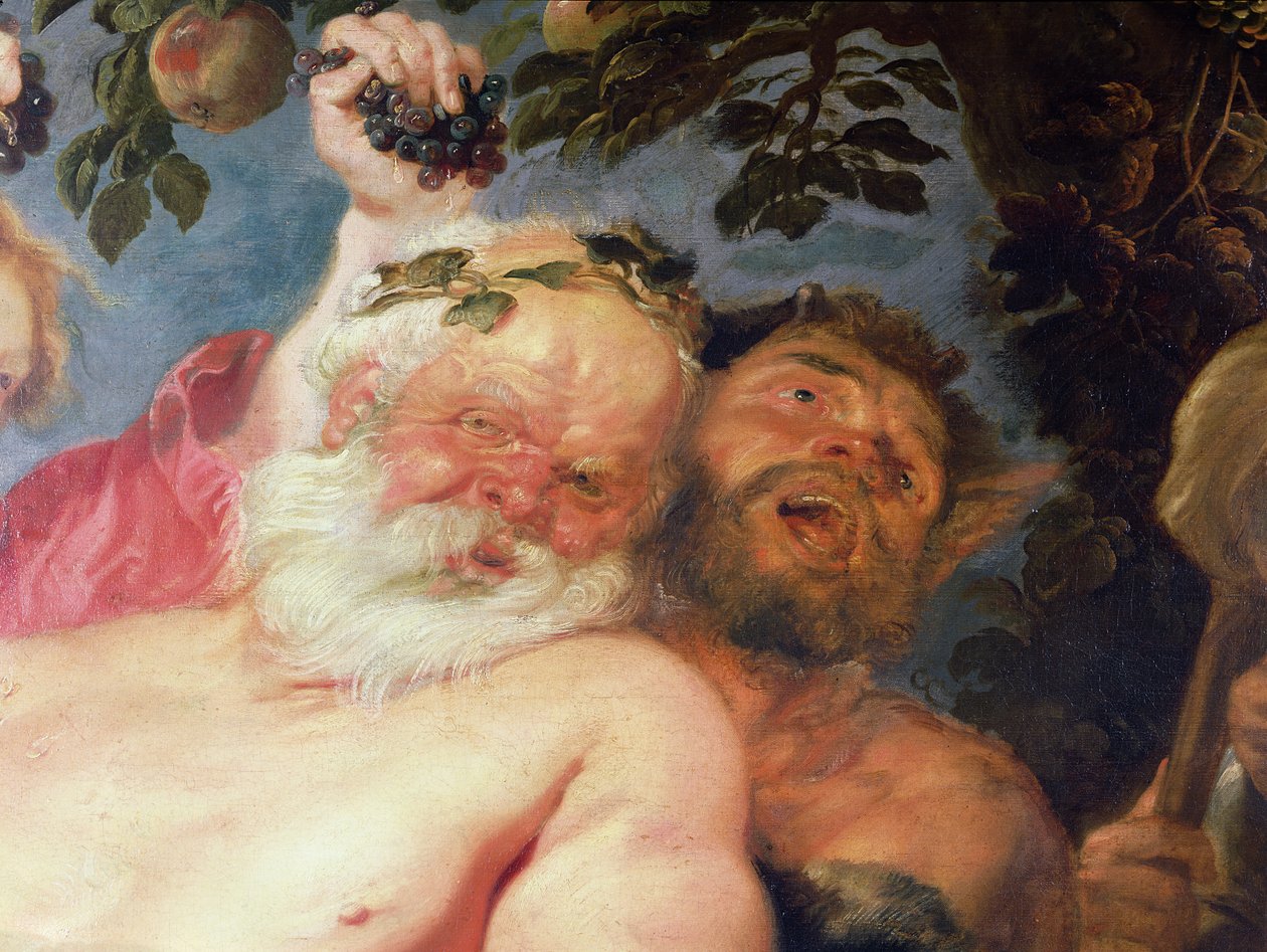 Silenus borracho apoyado por sátiros (detalle) de Peter Paul Rubens