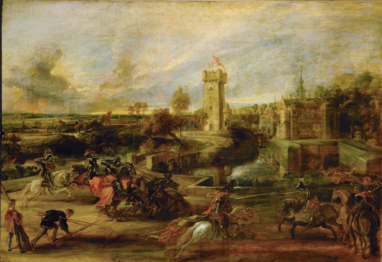 Paisaje con torneo frente al castillo de Steen de Peter Paul Rubens