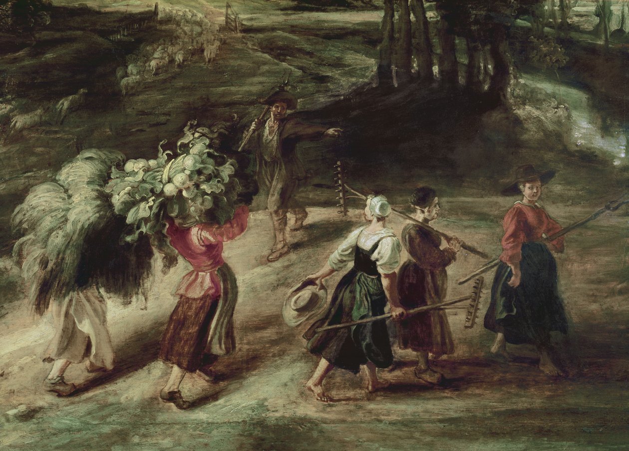Campesinos regresando del campo (detalle) de Peter Paul Rubens