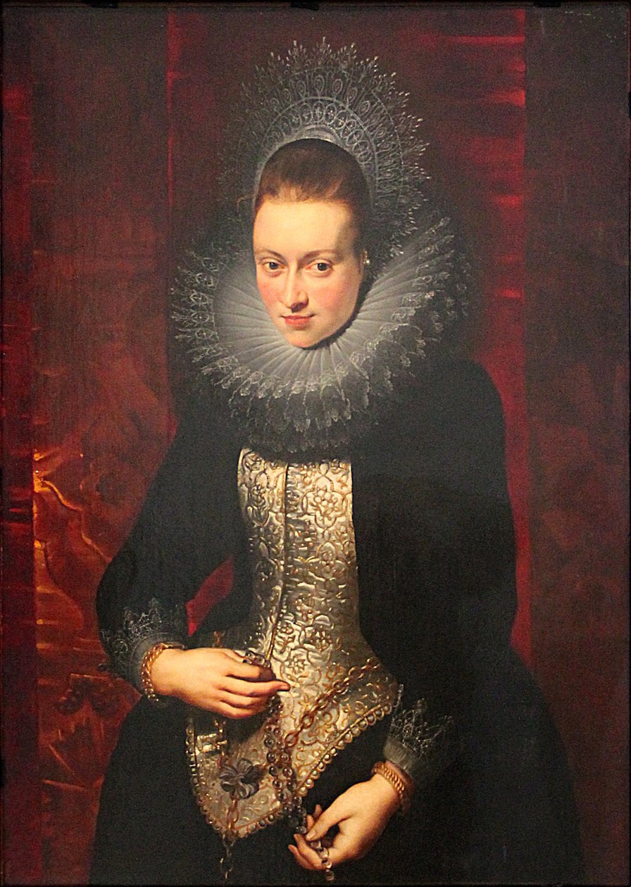 Retrato de una joven con un rosario de Peter Paul Rubens