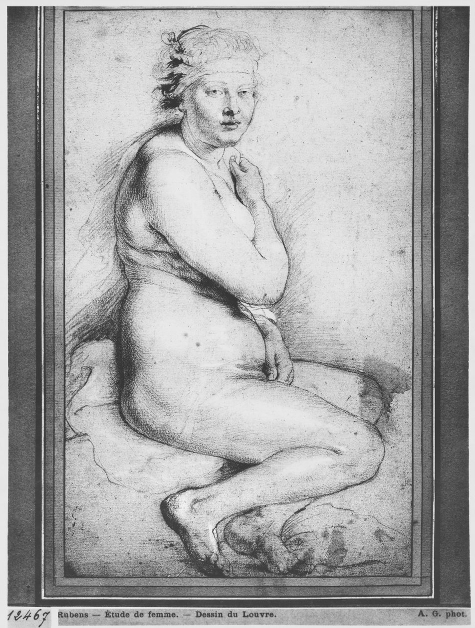 Joven mujer desnuda, sentada, vuelta a la derecha de Peter Paul Rubens