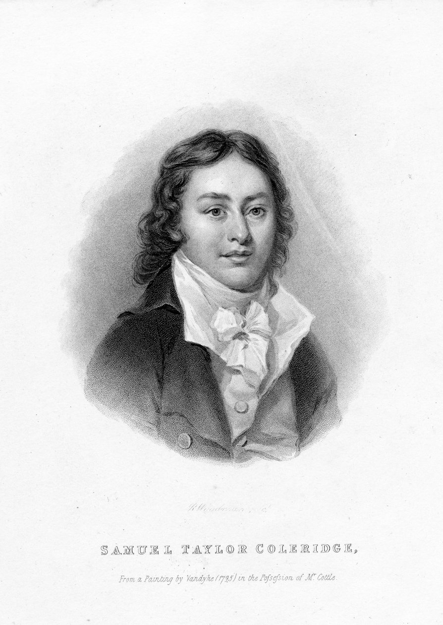 Samuel Taylor Coleridge, grabado por Richard Woodman de Peter van Dyke