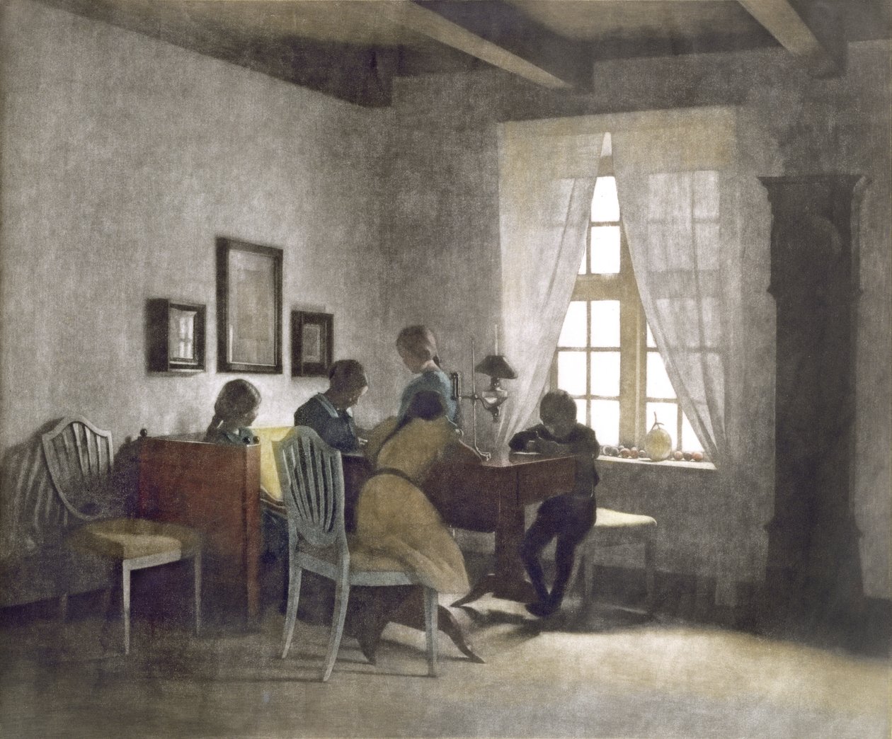 Niños en la mesa de Peter Vilhelm Ilsted