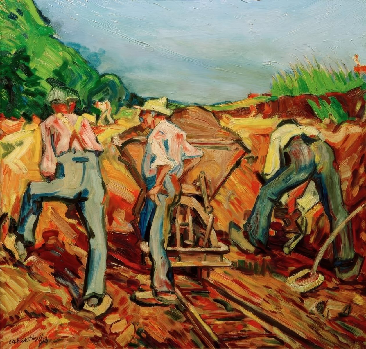 Trabajador de la cantera de arcilla de Peter August Böckstiegel