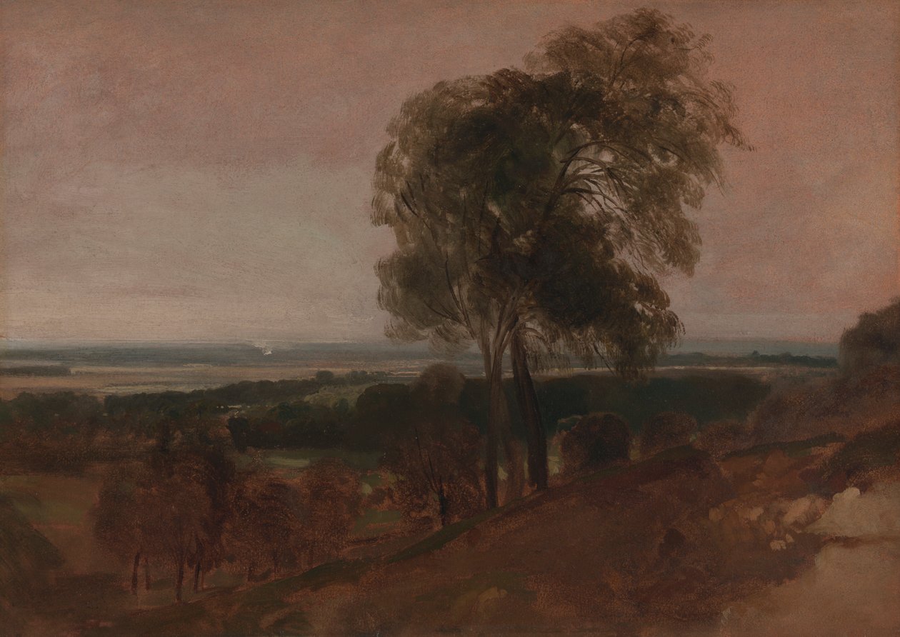 Estudio de paisaje al atardecer de Peter DeWint
