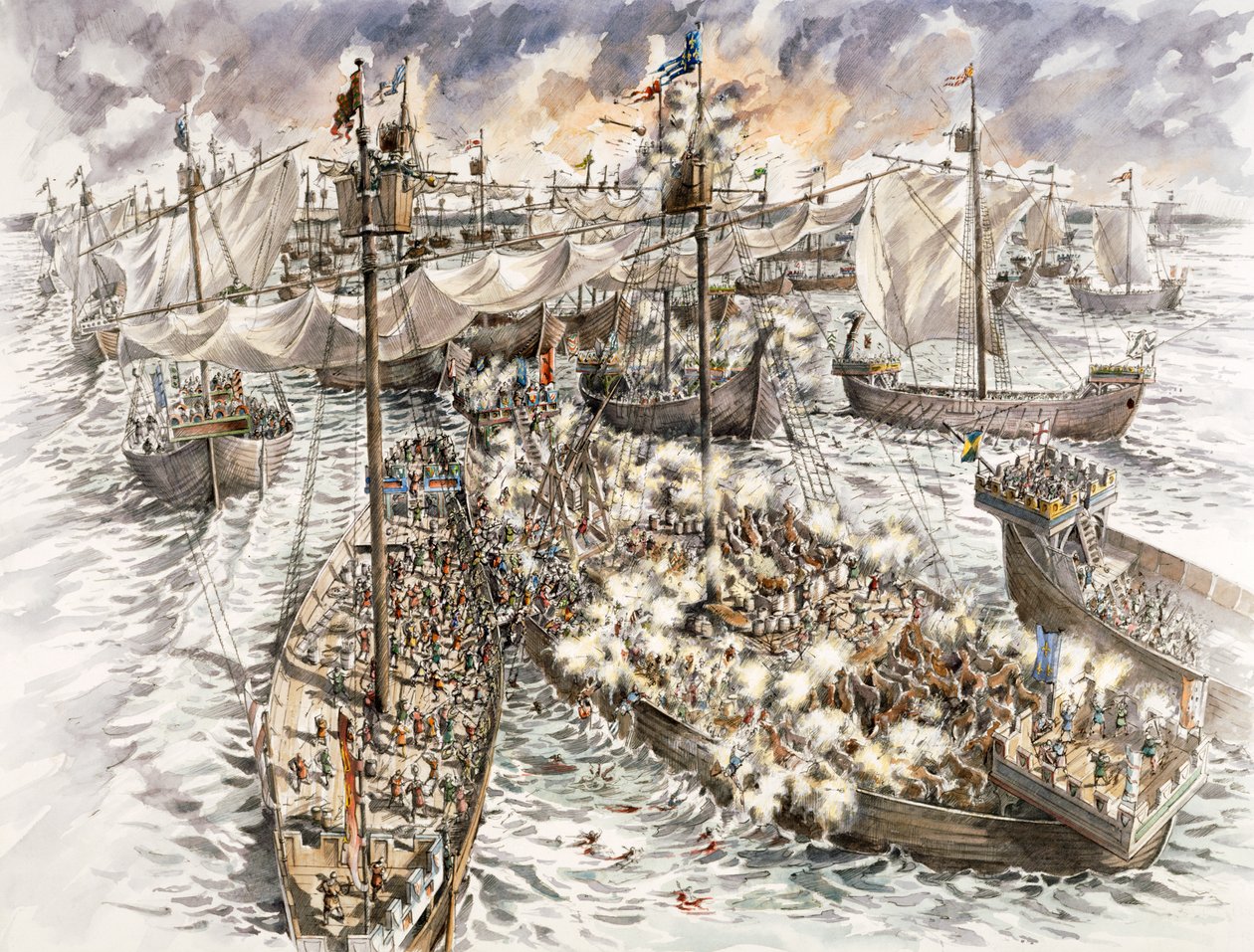 Asedio del castillo de Dover, 1216, c. 1990-2010 de Peter Dunn