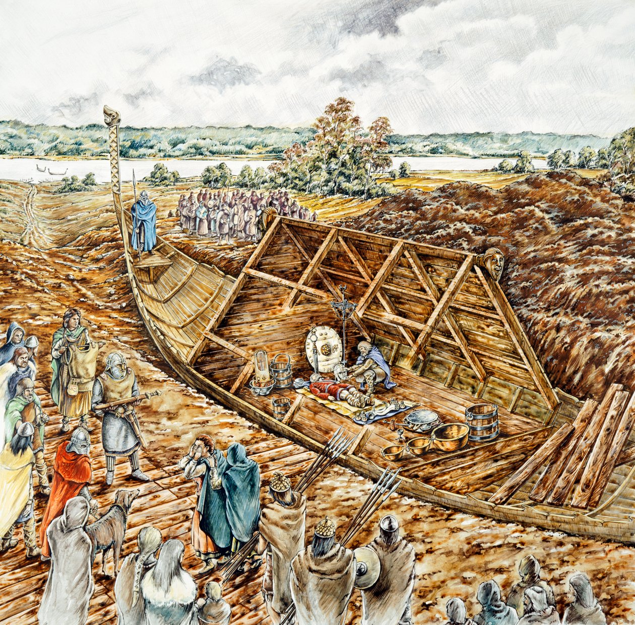 Entierro del barco de Sutton Hoo, siglo VII, 1990-2010 de Peter Dunn