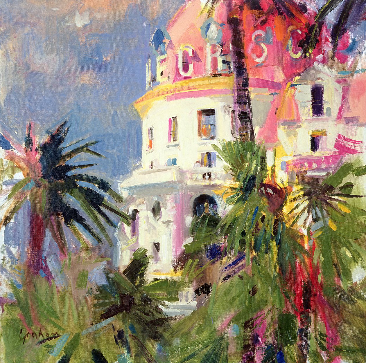 Balcón en la Riviera, 2002 de Peter Graham (Contemporary)