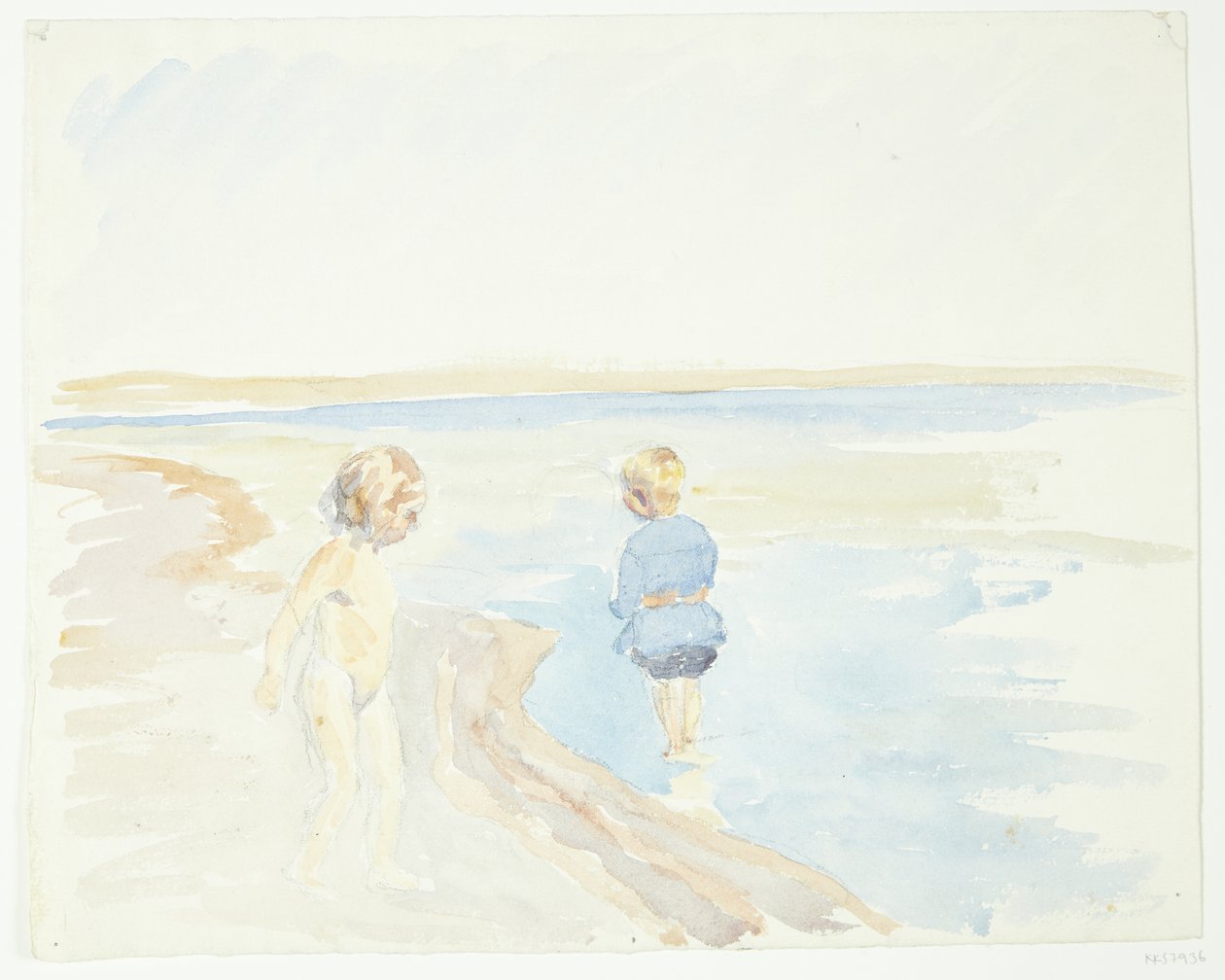 Niños en la playa de Peter Hansen