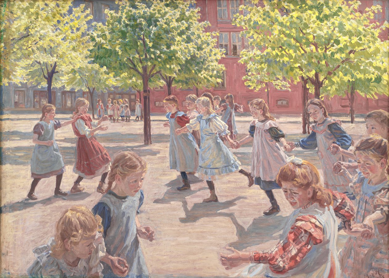 Niños Jugando, Plaza Enghave de Peter Hansen