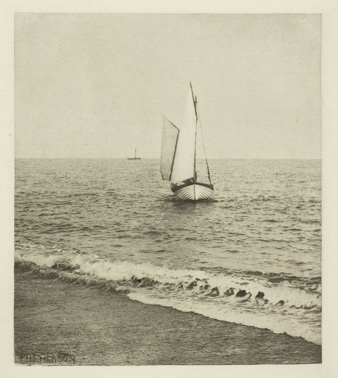 Un pescador de camarones de Suffolk "Llegando a la orilla" de Peter Henry Emerson