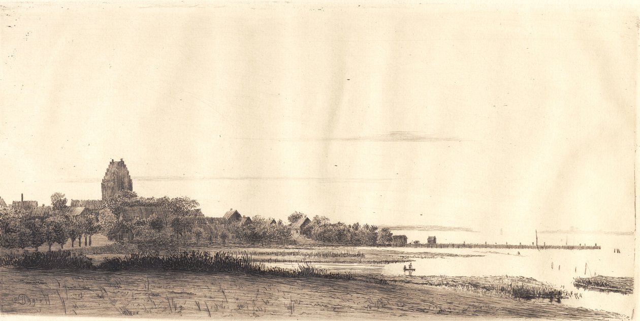 Paisaje vespertino de Stubbekøbing de Peter Vilhelm Ilsted