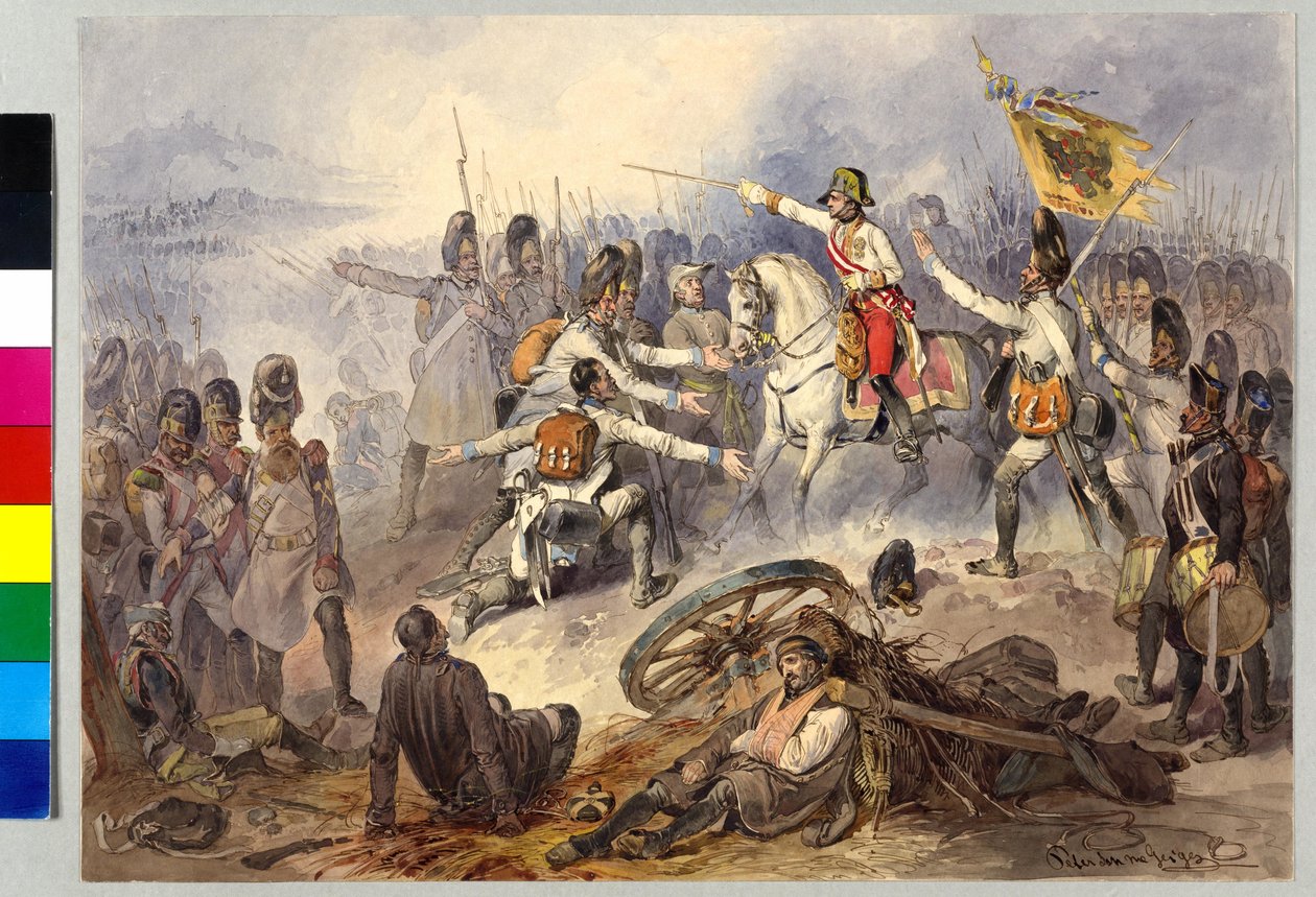 Batalla de Stockach 1799 (acuarela) de Peter Johann Nepomuk Geiger