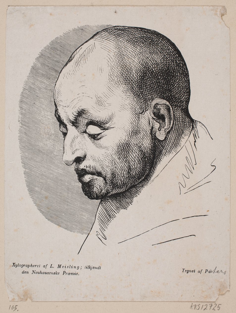 Cabeza de un hombre calvo de Peter Ludvig Meisling