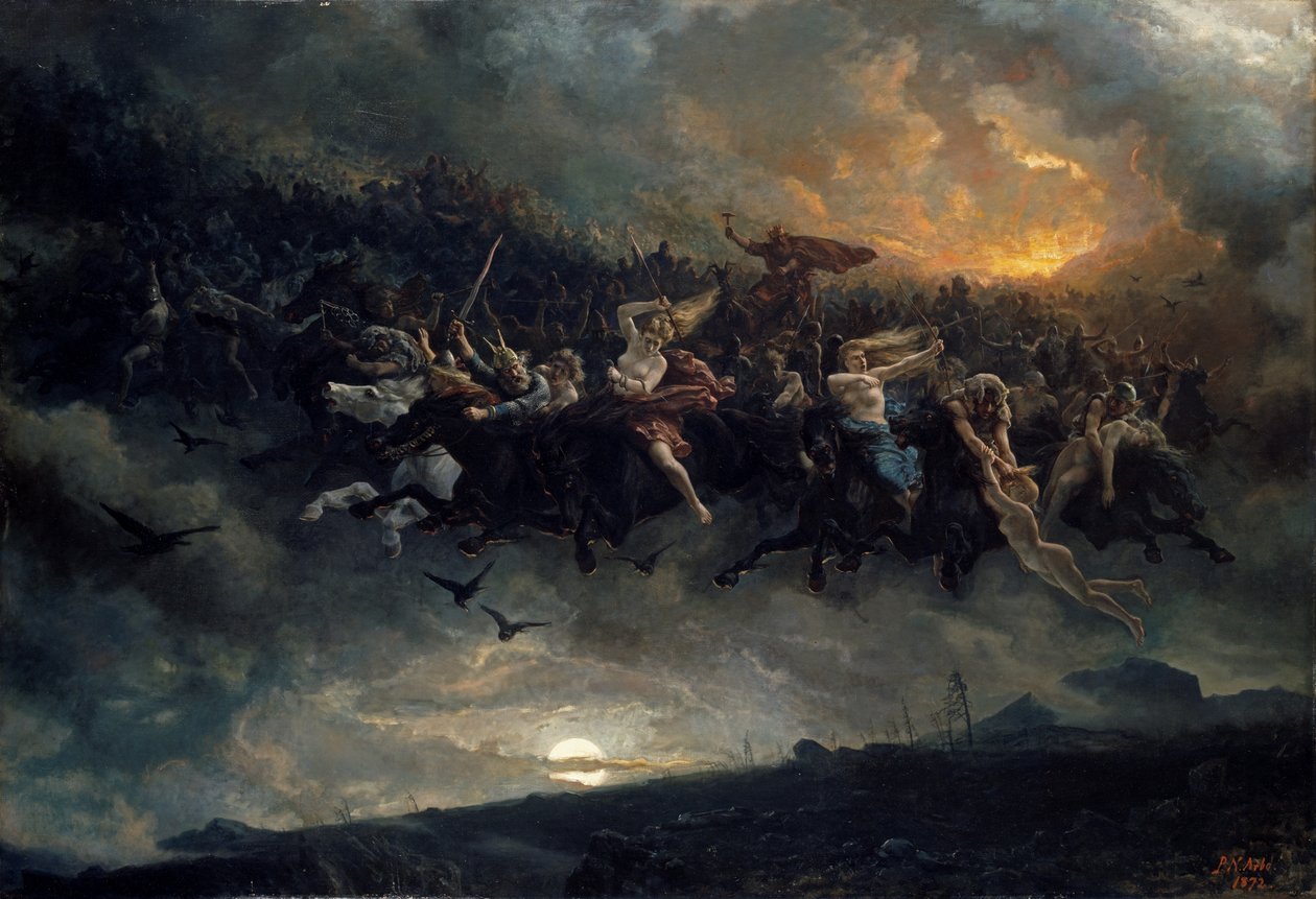 La caza salvaje de Odín, 1872 de Peter Nicolai Arbo