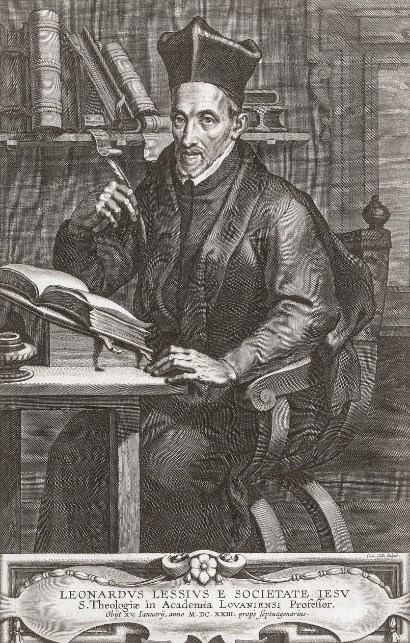 Leonardus Lessius. Retrato. de Peter Paul (after) Rubens
