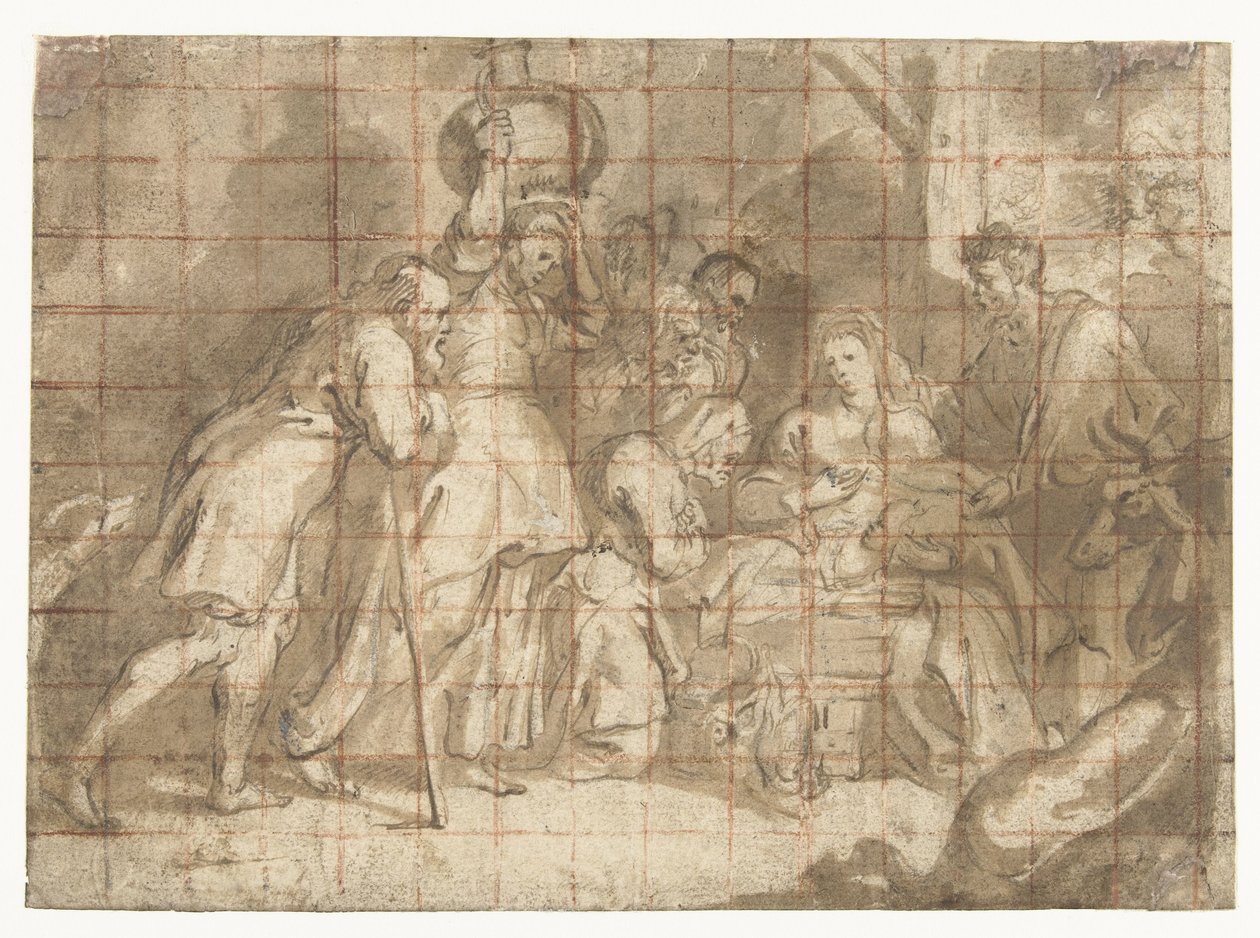 Adoración de los pastores de Peter Paul Rubens (school of)