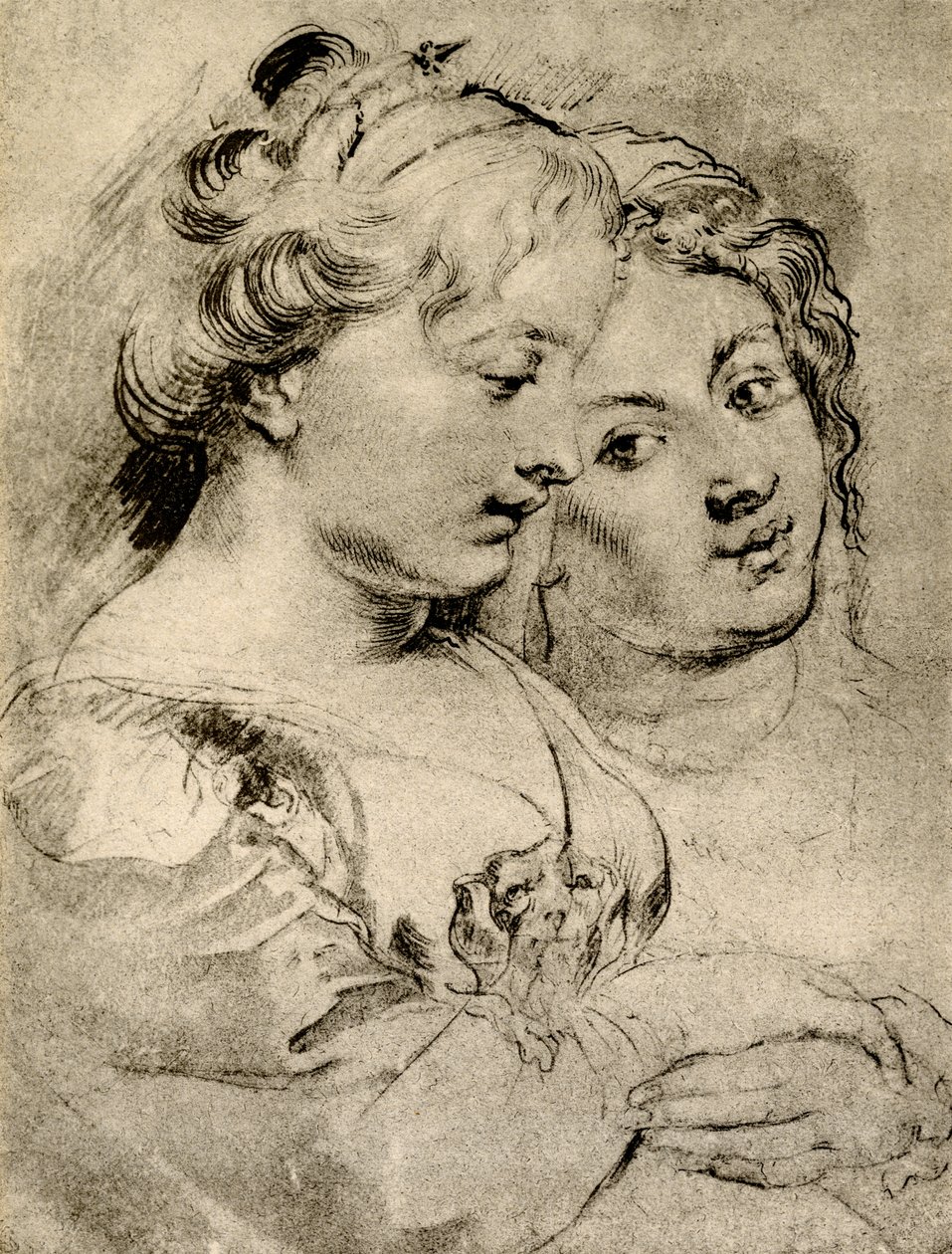 Estudio detallado de dos niñas de Peter Paul Rubens