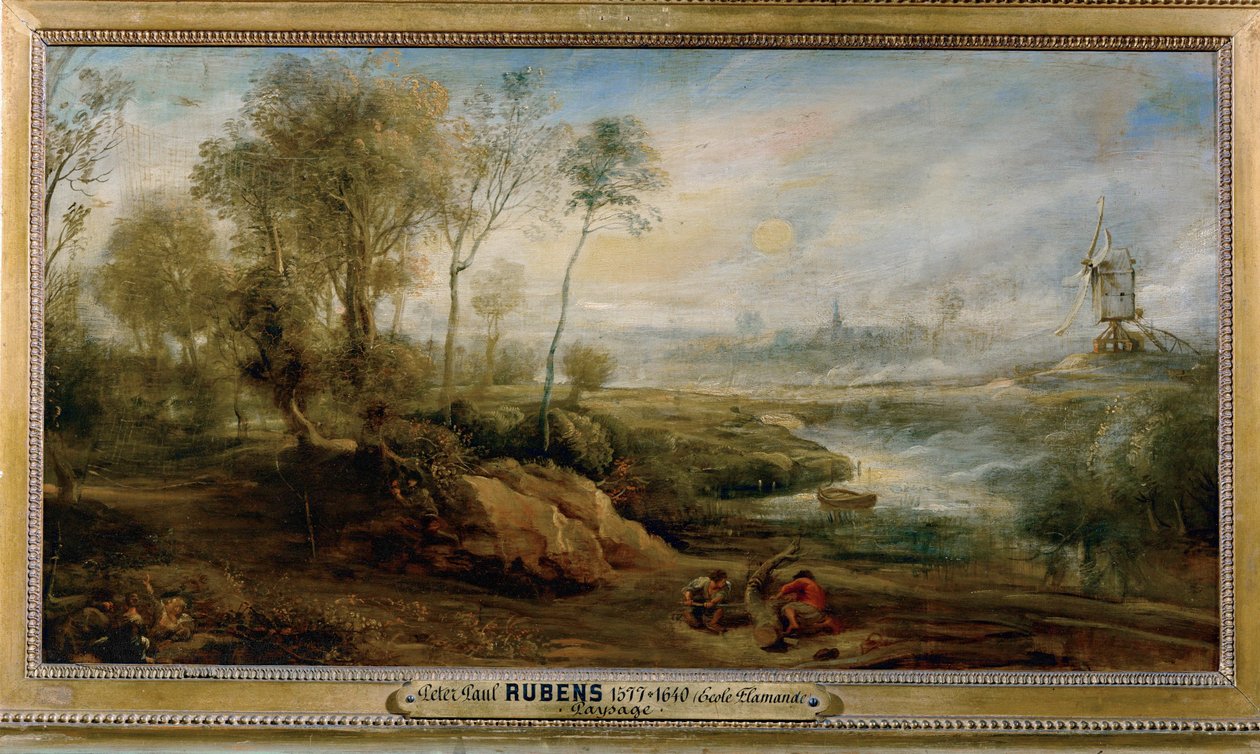 Paisaje con pajarero (pintura sobre madera) de Peter Paul Rubens