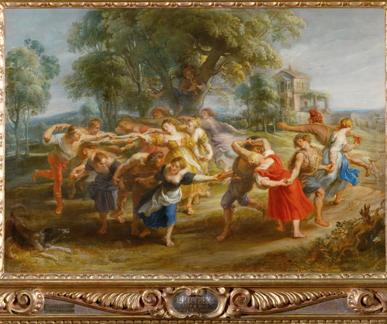 Danza de campesinos, c.1630 (pintura sobre madera) de Peter Paul Rubens