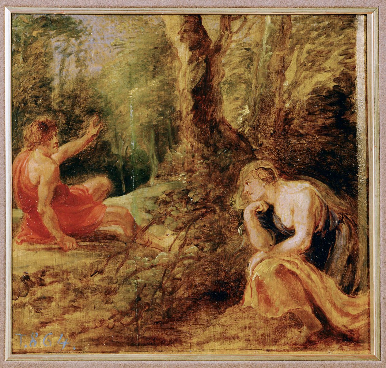 Procris y Cephalos (pintura sobre madera) de Peter Paul Rubens