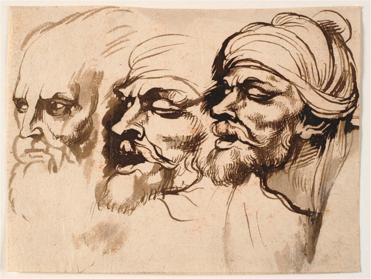 Tres cabezas de hombre de Peter Paul Rubens