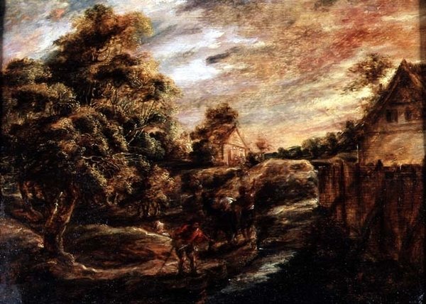 Paisaje boscoso al atardecer de Peter Paul Rubens