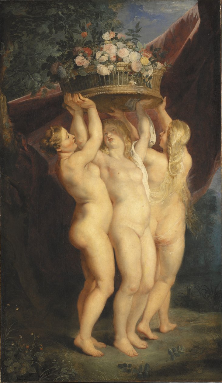 Las tres gracias, 1620-1625 de Peter Paul studio of Rubens