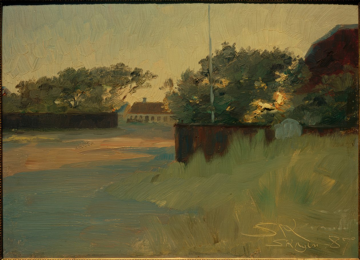 Vista del jardín de Brödnum. Atardecer de Peder Severin Krøyer